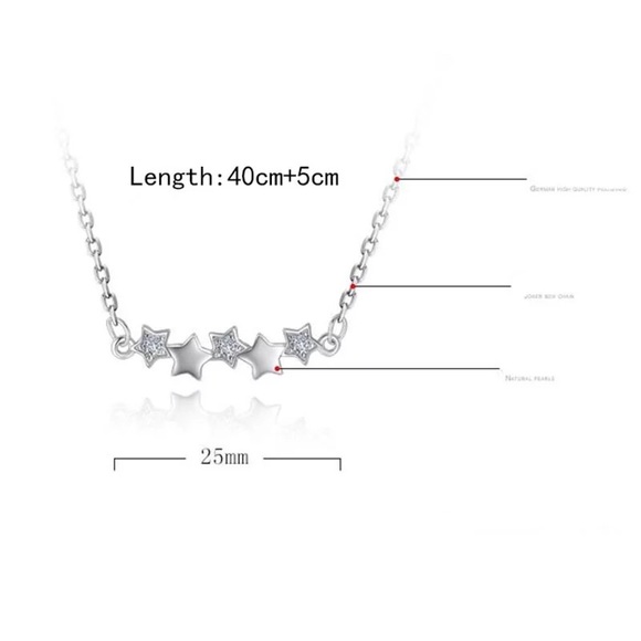 Sterling Silver Star Necklace 925 Stamped. - Picture 2 of 3
